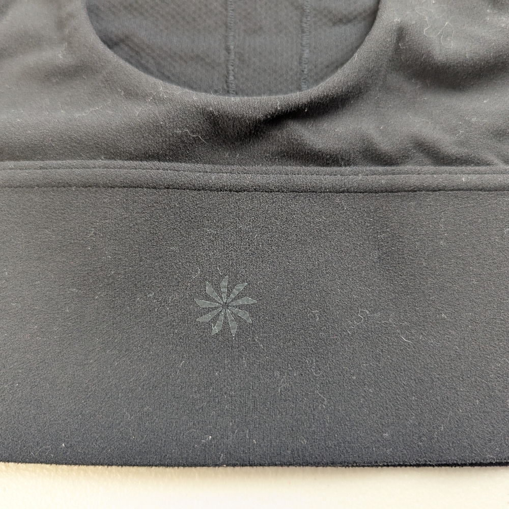 Athleta Sports Bra Cross Back Black Sporty Athletic Gym Exercise Minimal Large - Picture 3 of 5